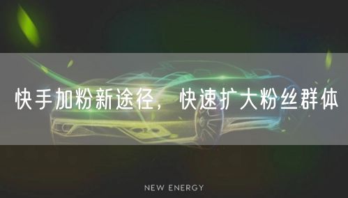快手加粉新途径，快速扩大粉丝群体