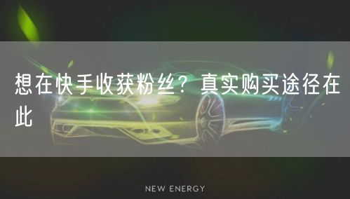 想在快手收获粉丝？真实购买途径在此