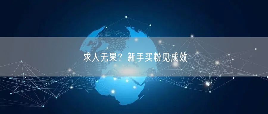 求人无果？新手买粉见成效