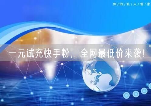 一元试充快手粉，全网最低价来袭！