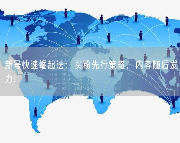 新号快速崛起法：买粉先行策略，内容随后发力！