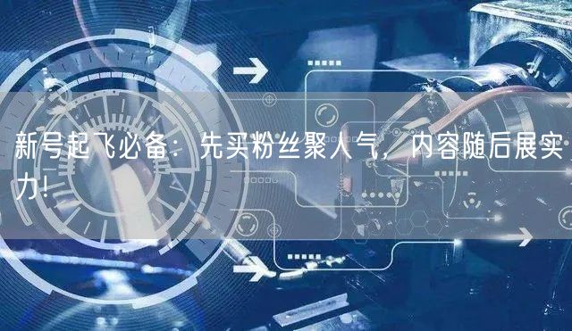 新号起飞必备：先买粉丝聚人气，内容随后展实力！