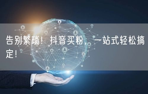 告别繁琐！抖音买粉，一站式轻松搞定！