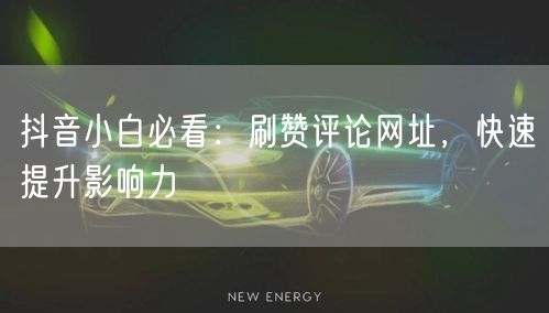 抖音小白必看：刷赞评论网址，快速提升影响力