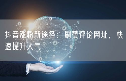 抖音涨粉新途径：刷赞评论网址，快速提升人气