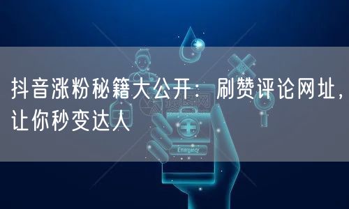 抖音涨粉秘籍大公开：刷赞评论网址，让你秒变达人