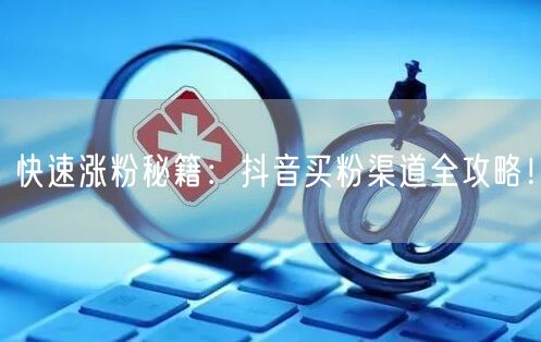 快速涨粉秘籍：抖音买粉渠道全攻略！