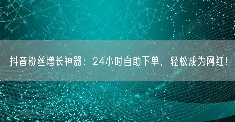 抖音粉丝增长神器：24小时自助下单，轻松成为网红！