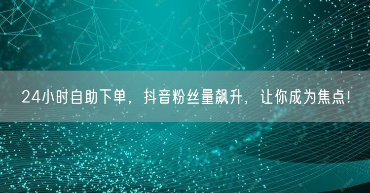 24小时自助下单，抖音粉丝量飙升，让你成为焦点！