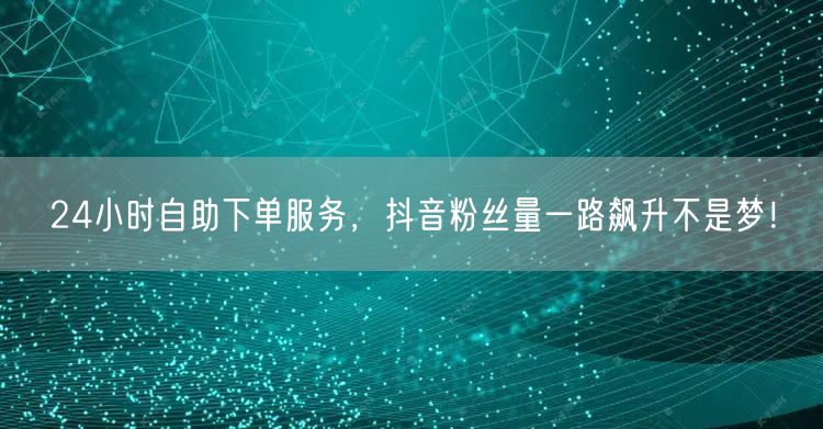 24小时自助下单服务，抖音粉丝量一路飙升不是梦！