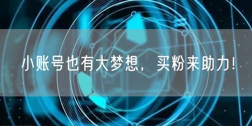 小账号也有大梦想，买粉来助力！