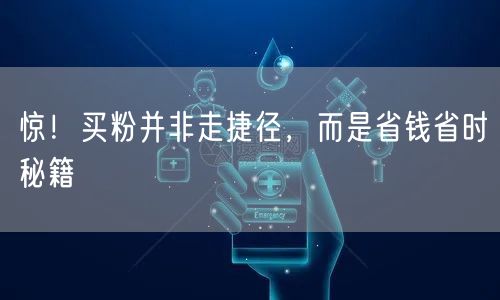 惊！买粉并非走捷径，而是省钱省时秘籍