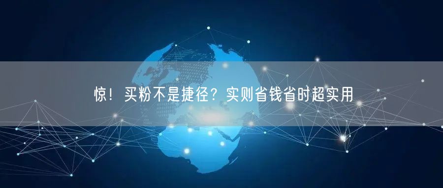 惊！买粉不是捷径？实则省钱省时超实用