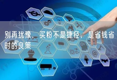 别再犹豫，买粉不是捷径，是省钱省时的良策