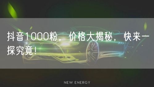 抖音1000粉，价格大揭秘，快来一探究竟！