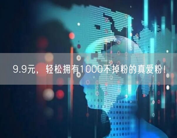 9.9元，轻松拥有1000不掉粉的真爱粉！