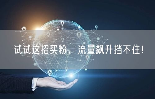 试试这招买粉，流量飙升挡不住！