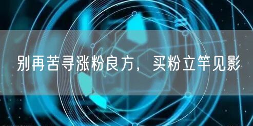 别再苦寻涨粉良方，买粉立竿见影