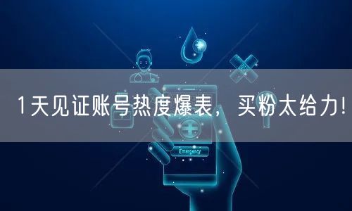 1天见证账号热度爆表，买粉太给力！