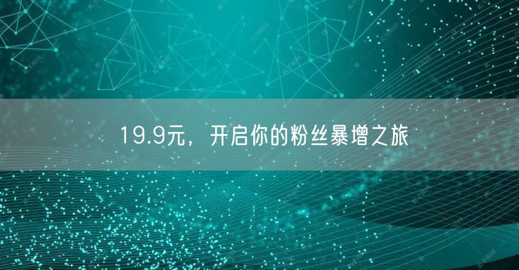 19.9元，开启你的粉丝暴增之旅