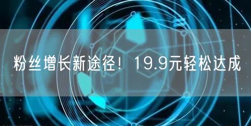 粉丝增长新途径！19.9元轻松达成