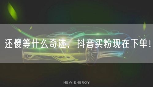 还傻等什么奇迹，抖音买粉现在下单！