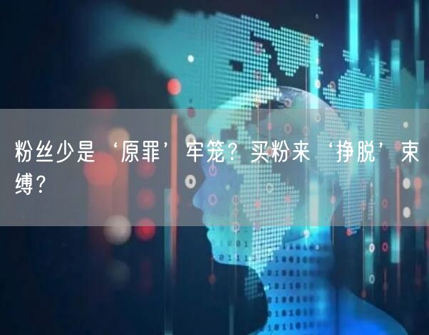 粉丝少是‘原罪’牢笼？买粉来‘挣脱’束缚？