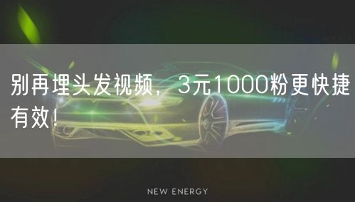 别再埋头发视频，3元1000粉更快捷有效！