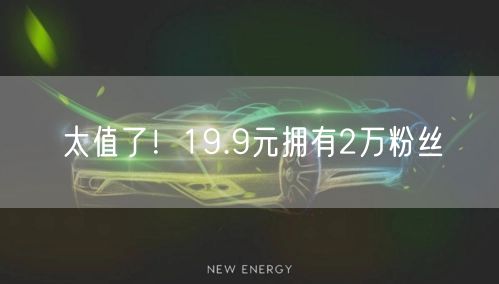 太值了！19.9元拥有2万粉丝