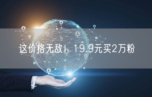这价格无敌！19.9元买2万粉