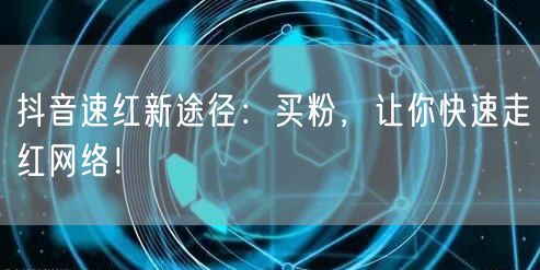 抖音速红新途径：买粉，让你快速走红网络！