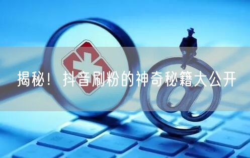 揭秘！抖音刷粉的神奇秘籍大公开
