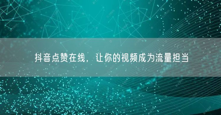 抖音点赞在线，让你的视频成为流量担当