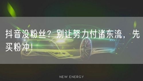 抖音没粉丝？别让努力付诸东流，先买粉冲！