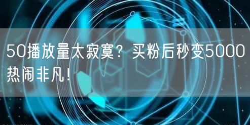 50播放量太寂寞？买粉后秒变5000热闹非凡！