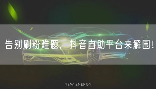 告别刷粉难题，抖音自助平台来解围！