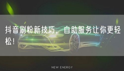 抖音刷粉新技巧，自助服务让你更轻松！
