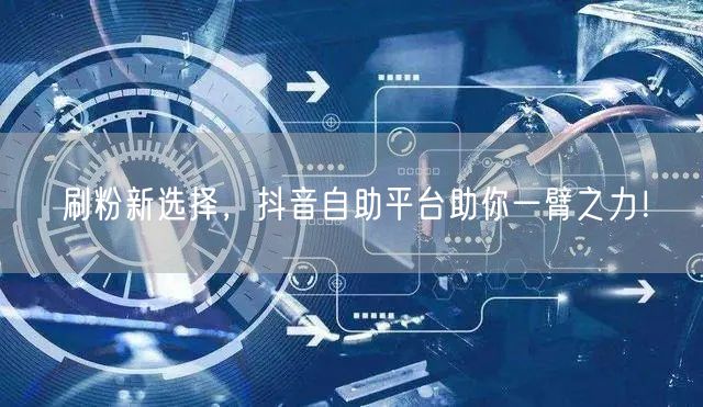 刷粉新选择，抖音自助平台助你一臂之力！