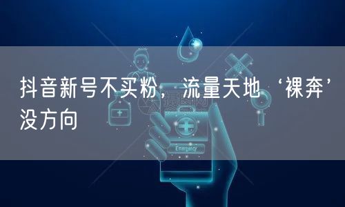 抖音新号不买粉，流量天地‘裸奔’没方向