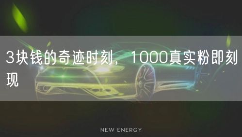 3块钱的奇迹时刻，1000真实粉即刻现