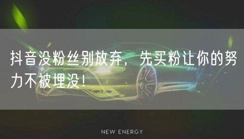 抖音没粉丝别放弃，先买粉让你的努力不被埋没！