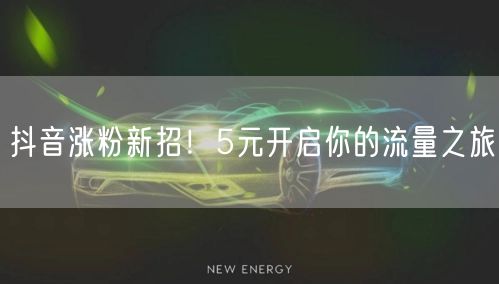 抖音涨粉新招！5元开启你的流量之旅