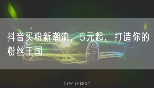 抖音买粉新潮流，5元起，打造你的粉丝王国