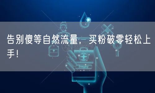 告别傻等自然流量，买粉破零轻松上手！