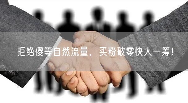 拒绝傻等自然流量，买粉破零快人一筹！