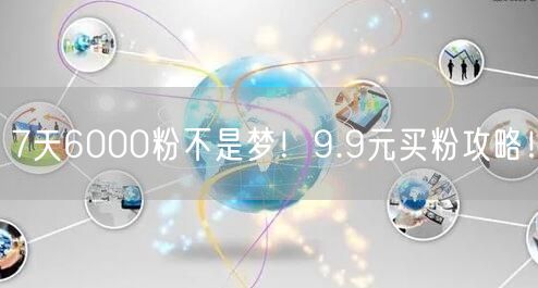 7天6000粉不是梦！9.9元买粉攻略！