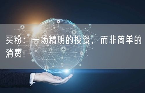 买粉：一场精明的投资，而非简单的消费！