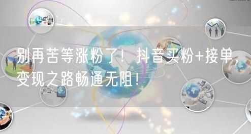 别再苦等涨粉了！抖音买粉+接单，变现之路畅通无阻！