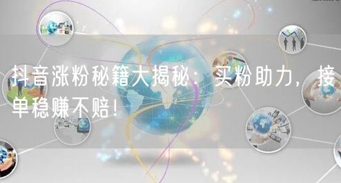 抖音涨粉秘籍大揭秘：买粉助力，接单稳赚不赔！