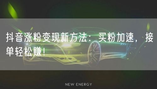 抖音涨粉变现新方法：买粉加速，接单轻松赚！